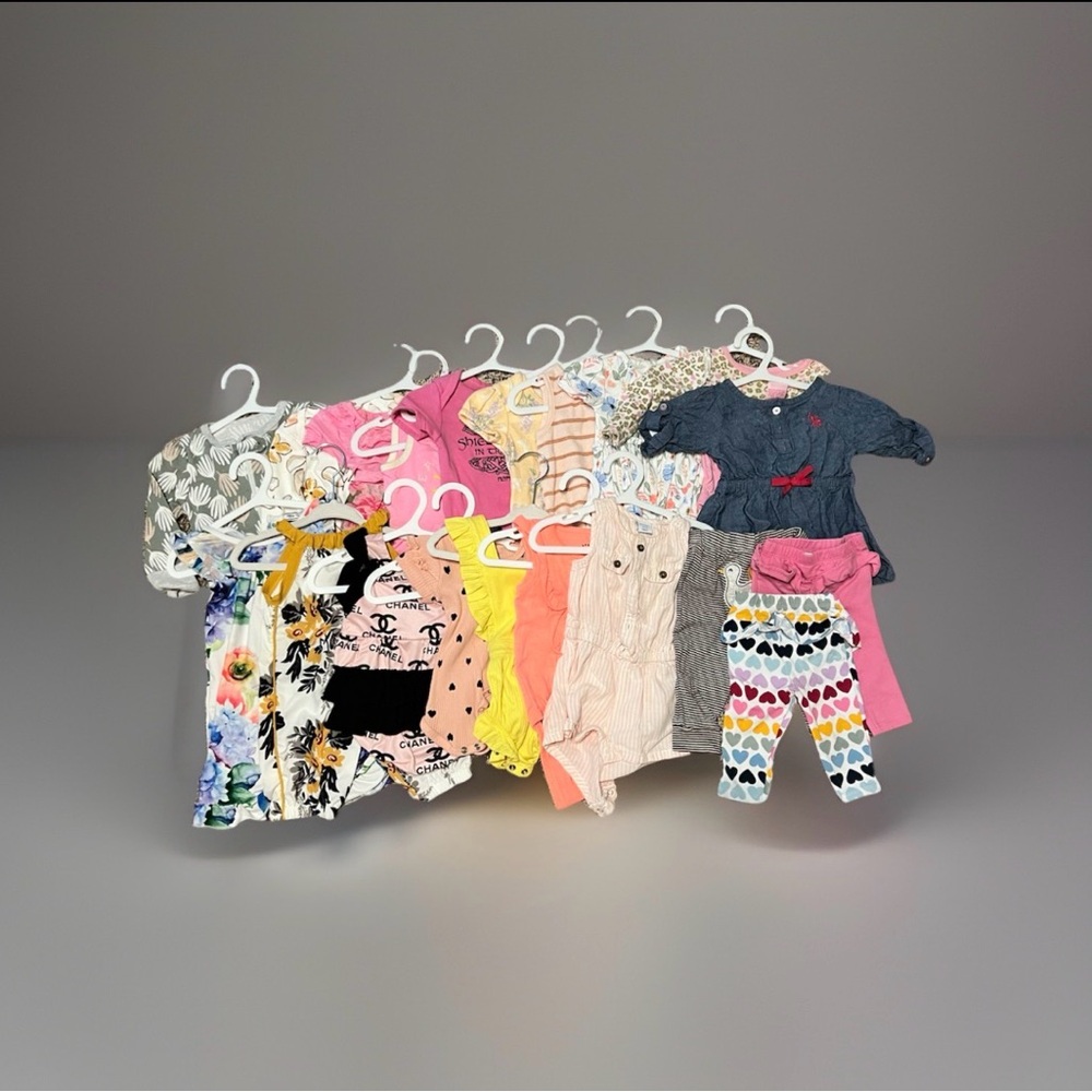 Lot Of 20 Pieces Baby Girl Clothes (3-6months) Pre-owned (#128)
